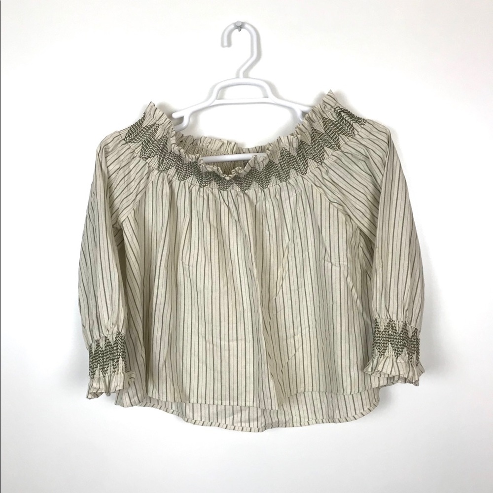 Anthropologie Vanessa Virginia Smocked Blouse M